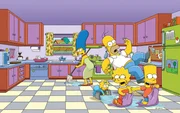 (28. Staffel) - Eine ganz besondere Familie: Maggie (2.v.l.), Marge (l.), Homer (M.), Bart (r.) und Lisa Simpson (2.v.r.) ...