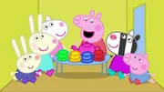 L-R: Richard Rabbit, Rebecca Rabbit, Suzy Sheep, Peppa Pig, Zoë Zebra, George Pig L-R: Richard Rabbit, Rebecca Rabbit, Suzy Sheep, Peppa Pig, Zoë Zebra, George Pig