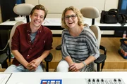 Checker Tobi mit Synchronsprechregisseurin Katrin Fr&ouml;hlich.