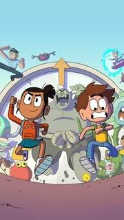 Malika (l.) und Mats (r.) haben jeden Tag einen spannenden Schulweg: Sie reisen in die Vergangenheit, begegnen Monstern und Riesenpflanzen, oder finden sich pl&ouml;tzlich auf Insektengr&ouml;&szlig;e geschrumpft wieder.