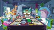 v.li.: Inga-Tron, Grand-Tron, Robodina, Cecil-5000, Bun-Bot, Pat-Tron, Captain Doug Quasar
