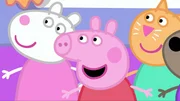 L-R: Suzy Sheep, Peppa Pig, Candy Cat L-R: Suzy Sheep, Peppa Pig, Candy Cat