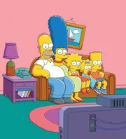 (25. Staffel) - Eine etwas ungew&ouml;hnliche Familie: Maggie (2.v.r.), Marge (2.v.l.), Homer (l.), Bart (r.) und Lisa Simpson (M.) ...
