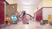v.li.: Darwin, Gumball, Miss Simian v.li.: Darwin, Gumball, Miss Simian