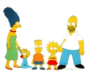 (1. Staffel) - Die Simpsons sind eine nicht allt&auml;gliche Familie: (v.l.n.r.) Marge, Maggie, Bart, Lisa und Homer.
