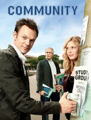 (1. Staffel) - Community: Jeff (Joel McHale, l.), Pierce (Chevy Chase, M.) und Britta (Gillian Jacobs, r.) ...