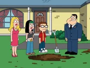 (v.l.n.r.) Francine Smith; Hayley Smith; Steve Smith; Stan Smith