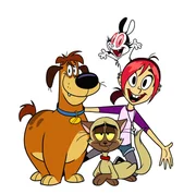 Oben: Bunnicula Unten L-R: Harold, Chester, Mina Monroe