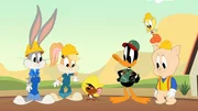 v.li.: Bugs Bunny, Lola Bunny, Speedy Gonzalez, Daffy Duck, Tweety, Porky Pig