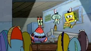 L-R: Mr. Krabs, Squidward, SpongeBob. L-R: Mr. Krabs, Squidward, SpongeBob.