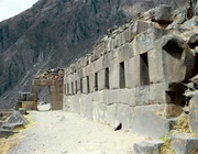 Peru - Ollantaytambo, Mauer eines religi&ouml;sen Inka-Geb&auml;udes, 15. Jahrhundert.