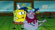 L-R: SpongeBob, Madame Hagfish. L-R: SpongeBob, Madame Hagfish.