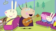 v.li.: Miss Rabbit, Madame Gazelle, George Pig, Richard Rabbit