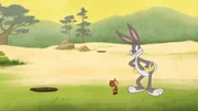 L-R: Elmer Fudd und Bugs Bunny