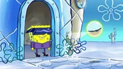 v.li.: SpongeBox's holographic doorman, Plankton