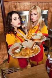 L-R: Max Black (Kat Dennings), Caroline Channing (Beth Behrs). L-R: Max Black (Kat Dennings), Caroline Channing (Beth Behrs).