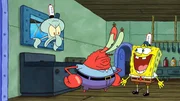 v.li.: Squidward, Mr. Krabs, SpongeBob