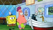 L-R: SpongeBob, Patrick, Squidward