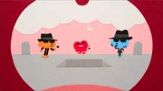 v.li.: Darwin, Mr. Robinson's heart, Gumball v.li.: Darwin, Mr. Robinson's heart, Gumball