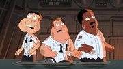 (v.l.n.r.) Glenn Quagmire; Joe Swanson; Cleveland Brown