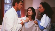 Susanne (Cheryl Shepard) will unbedingt zu ihrem Verlobten, der immer noch im Koma liegt. Dr. Beck (Dirk Mierau) und eine Krankenschwester (Cindy Gneist) versuchen, sie zu beruhigen.