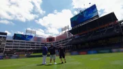 Prince Fielder, Wayde and Brett enjoying the views of the baseball field.