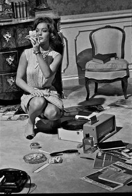 Romy Schneider am Set.