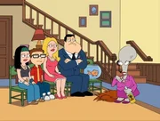 (v.l.n.r.) Hayley Smith; Steve Smith; Francine Smith; Stan Smith; Klaus; Roger