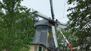 Die Bergmühle von 1792 in Flensburg mit neuen Flügeln. Die Bergmühle von 1792 in Flensburg mit neuen Flügeln.