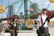 CHICAGO FIRE -- "Badlands" Episode 803 -- Pictured: (l-r) Eamonn Walker as Battalion Chief Wallace Boden, Jesse Spencer as Matthew Casey