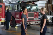 Pictured: (l-r) Annie Ilonzeh as Emily Foster, Kara Killmer as Sylvie Brett.