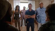 (L-R) Grace Park als Kono Kalakaua, Will Yun Lee als Flippa, Alex O'Loughlin als Steve McGarrett und Chi McBride als Lou Grover. (L-R) Grace Park als Kono Kalakaua, Will Yun Lee als Flippa, Alex O'Loughlin als Steve McGarrett und Chi McBride als Lou Grover.