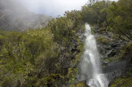 Das Wasser aus dem regenreichen Norden der Insel st&uuml;rzt in zahlreichen Wasserf&auml;llen zu Tal.