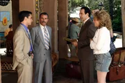 L--R: Lt. Plato (David Norona),Capt. Alameda (Tony Plana), Adrian Monk (Tony Shalhoub),Sharona Fleming (Bitty Schram)