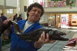 Der schwarze Degenfisch, lokal "Espada" genannt, ist eine Spezialit&auml;t Madeiras und wird in der Tiefsee vor der Insel gefangen.