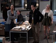 L-R: Aisha Tyler as Dr. Tara Lewis, Ryan-James Hatanaka as Tyler Green and Kirsten Vangsness as Penelope Garcia in Criminal Minds: Evolution, episode 7, season 17 streaming on Paramount+.