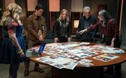 L-R: Kirsten Vangsness as Penelope Garcia, Ryan-James Hatanaka as Tyler Green, A.J. Cook as Jennifer 'JJ' Jareau, Joe Mantegna as David Rossi and Paget Brewster as Emily Prentiss in Criminal Minds: Evolution, episode 1, season 17 streaming on Paramount+.