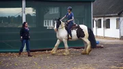 Sonja mit "Harry", Pferdeprofi Sandra Schneider