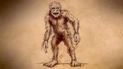 The illustration of the "Wildman," also known as the "Ice Man," a legendary cryptid.