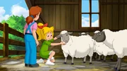 Bibi (r.) und Margie (l.) k&uuml;mmern sich om die Schafe, denn am n&auml;chsten Tag findet die "Sheep-Shearing-Party" statt.