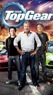 Artwork zu "Top Gear - Staffel 22" mit v.l.: Richard Hammond, Jeremy Clarkson, James May
