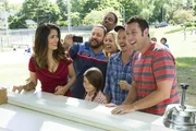 Roxanne Feder (Salma Hayek), Eric Lamonsoff (Kevin James), Becky Feder (Alexys Nicole Sanchez), Kurt McKenzie (Chris Rock), Sally Lamonsoff (Maria Bello), Lenny Feder (Adam Sandler) and Marcus Higgins (David Spade) at The Ice Cream House in Columbia Pictures' GROWN UPS 2.Roxanne Feder (Salma Hayek), Eric Lamonsoff (Kevin James), Becky Feder (Alexys Nicole Sanchez), Kurt McKenzie (Chris Rock), Sally Lamonsoff (Maria Bello), Lenny Feder (Adam Sandler) and Marcus Higgins (David Spade) at The Ice Cream House in Columbia Pictures' GROWN UPS 2.
