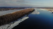 Hudson River im Winter.