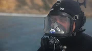 Abalone diver, Bucky wearing a mask.