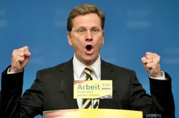 FDP-Bundesvorsitzender Guido Westerwelle spricht am Freitag, 15. Mai 2009, auf dem FDP-Bundesparteitag in Hannover.