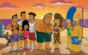 Die Mafiosi-Braut: Fat Tony (4.v.r.), Selma (3.v.r.), Marge (2.v.r.) und Homer (r.) ...