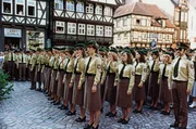 Vereidigung neuer Polizistinnen und Polizisten: Erst ab den 1980er Jahren d&uuml;rfen Frauen in Deutschland auch in die Schutzpolizei eintreten, in Bayern sogar erst ab 1990.
