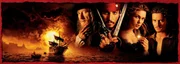 Fluch der Karibik mit (v.l.n.r.) Geoffrey Rush, Johnny Depp, Keira Knightley und Orlando Bloom