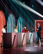 (v.l.n.r.) Elyas M'Barek; Palina Rojinski; Thomas Gottschalk; Asena; Joko Winterscheidt