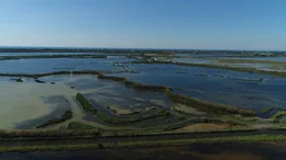 Die Lagune von Venedig bei Caposile Richtung Cavallino. &Uuml;ber das weitverzweigte Kanalsystem gingen alle Warentransporte &uuml;ber die Lagune von Venedig in die Serenissima  - die Durchlauchteste.